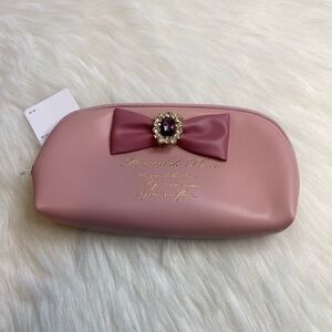 Dark Pink bow cosmetic pouch Maison de fleur